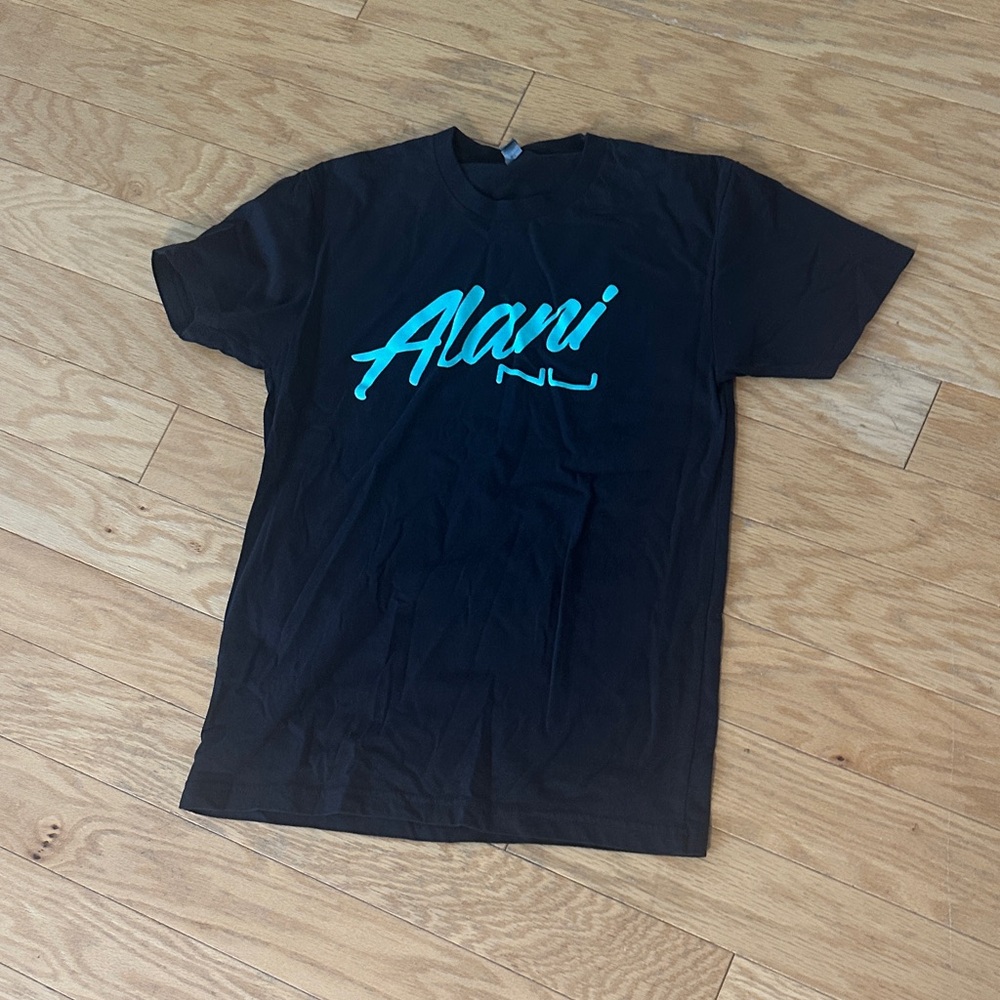 Alani Nu Black Tee with Blue Logo - Small - Lightly Used